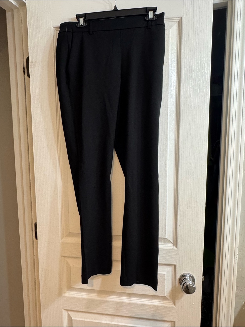 Dalia Black Straight-Leg Dress Pants